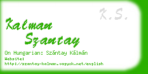 kalman szantay business card